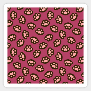 Black cat paws pattern Sticker